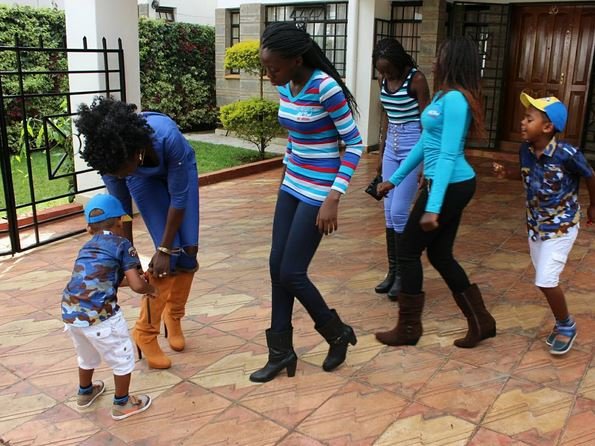 Akothee with her children 