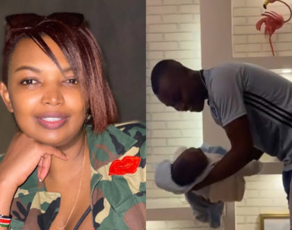 ‘Kama chungu tema’ Karen Nyamu tells critics after sharing video of Samidoh bonding with months old son (Video)