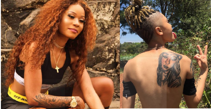 'I Didn't Ask Or Pay For It'- Notiflow Excited After King Alami Tattoed Her Face On Her Back (Video)