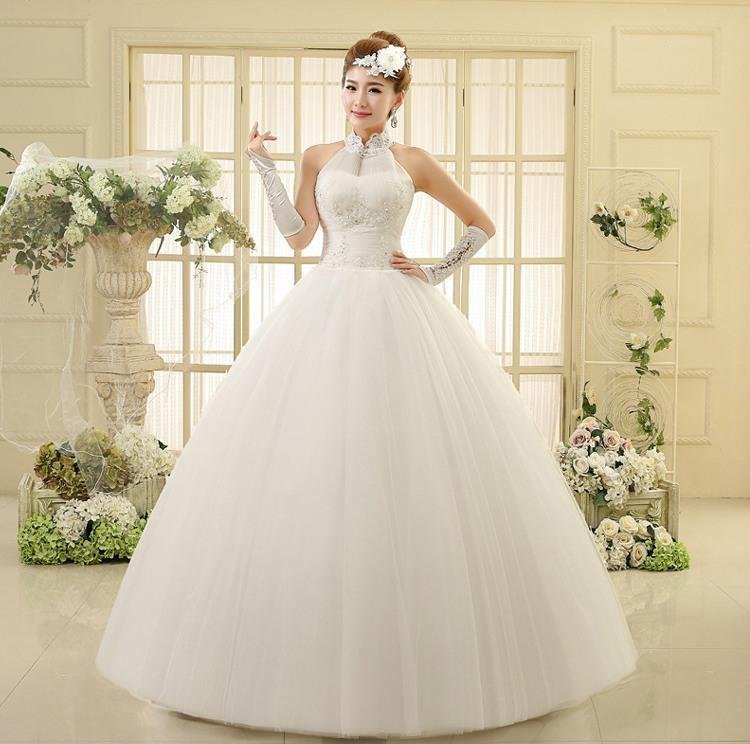 Amazon.com: Gold Embellishment Princess Jewel Sheer Neck Wedding Bridal  Dress Gowns for Women Plus Size White 0 : Clothing, Shoes & Jewelry