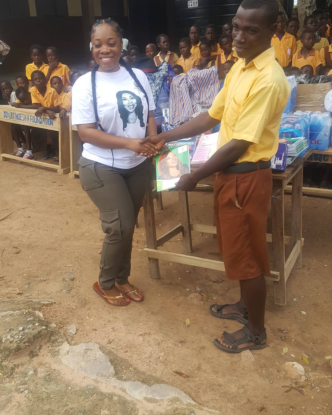 Moesha Boduong Donates To Tebu M/A School in Accra(PHOTOS)