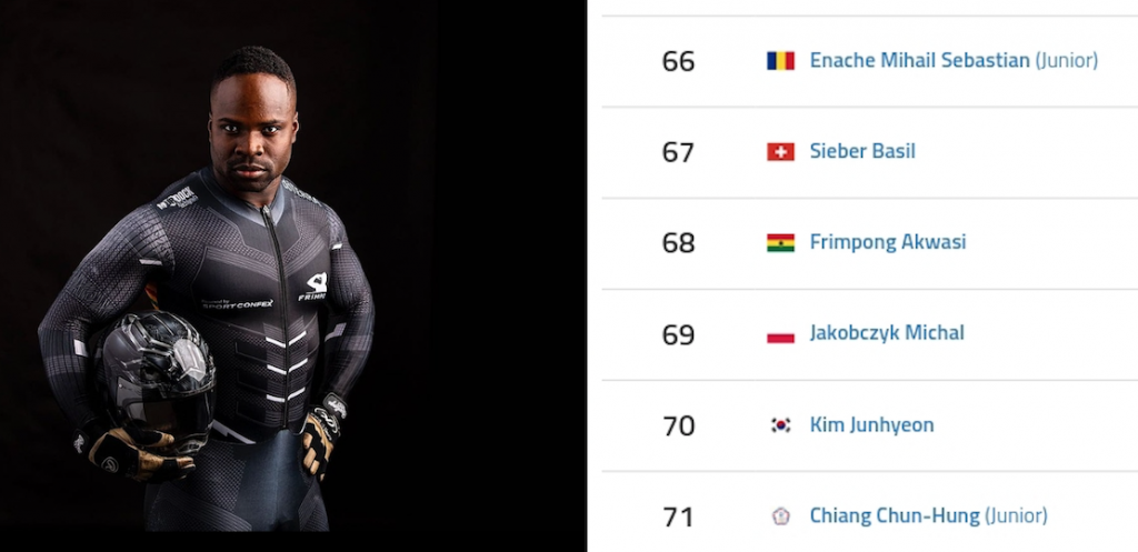 Akwasi Frimpong Moves 31 Spots Up In The Men’s Skeleton Ranking After TEDx Talk