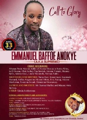 Funeral Poster Of The Late Anokye Supremo Hits Social Media
