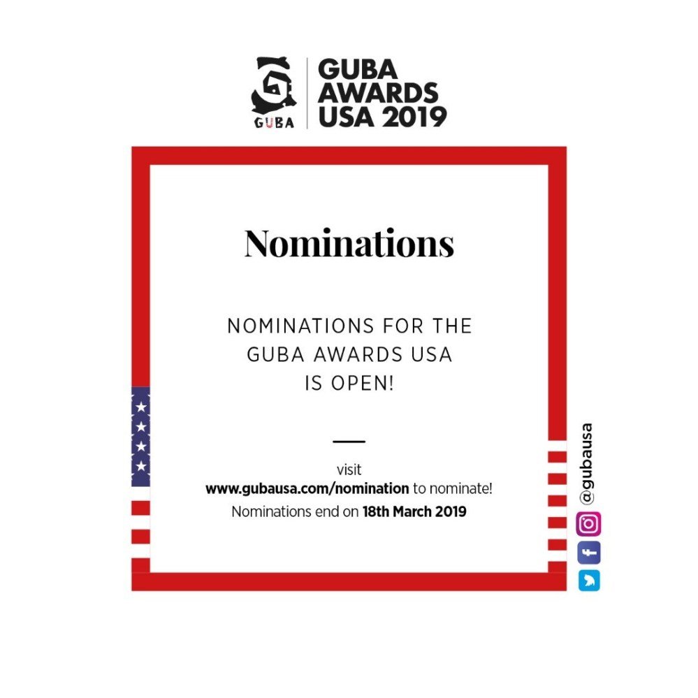 Nominations Open For GUBA Awards USA 2019