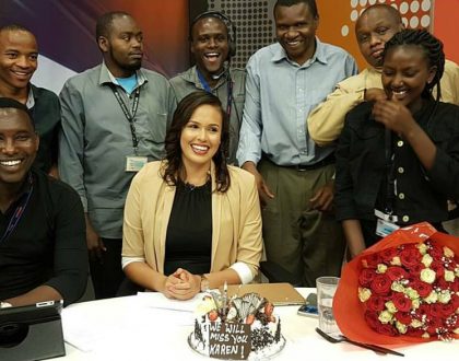 Karen Knaust thrown goodbye party at K24 studio as she quits Uhuru-owned media house in style (Photos)