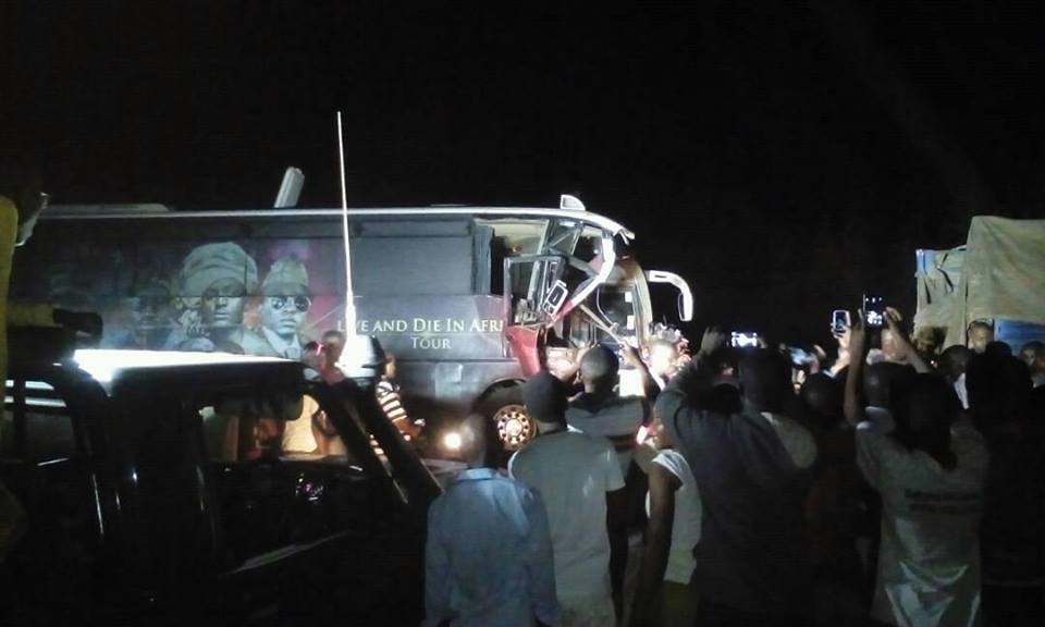 Photo: Courtesy Sauti Sol tour bus involved in an accident, 