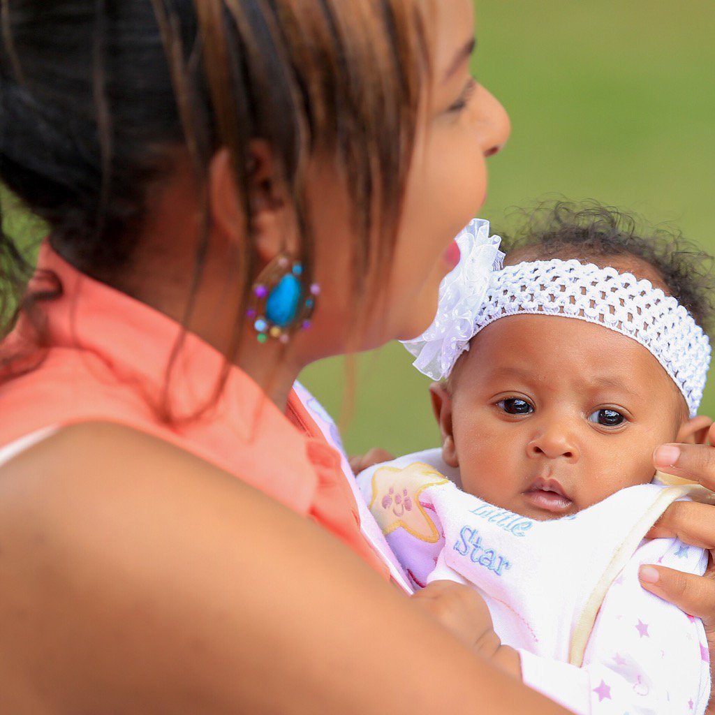 Flashback Friday: Breathtaking photo of DJ Mo and Size 8’s daughter when she was barely a week old