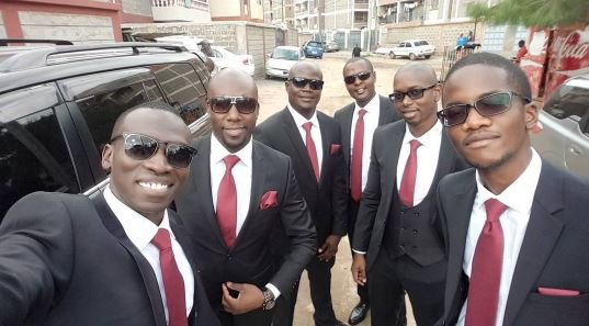 Dennis Okari among groomsmen at Ken Mijungu’s wedding… He looked dapper than the groom himself (Photos)
