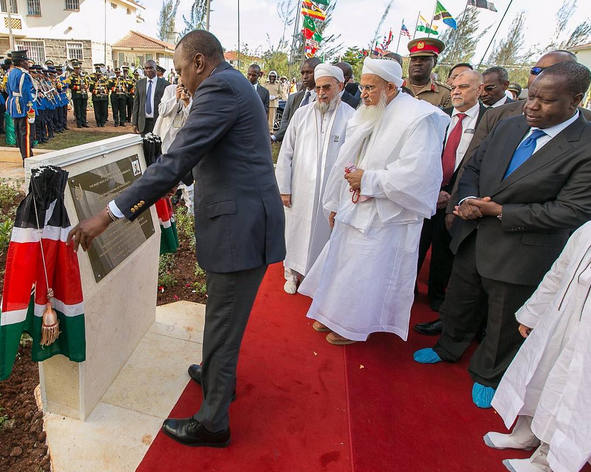 Uhuru during the the inauguration of Aljamea-tus-Saifiyah Arabic Academy Complex in Kenya