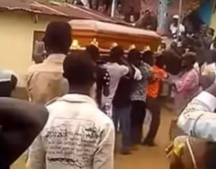 Terrifying superstition caught on camera: Drama as dead body refuses to be buried (Video)