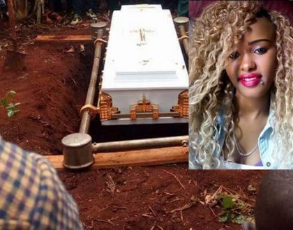 Nairobi’s prettiest thug Claire Njoki Kibia buried like a sack of rotten potatoes as police cause drama at her funeral (Photos)