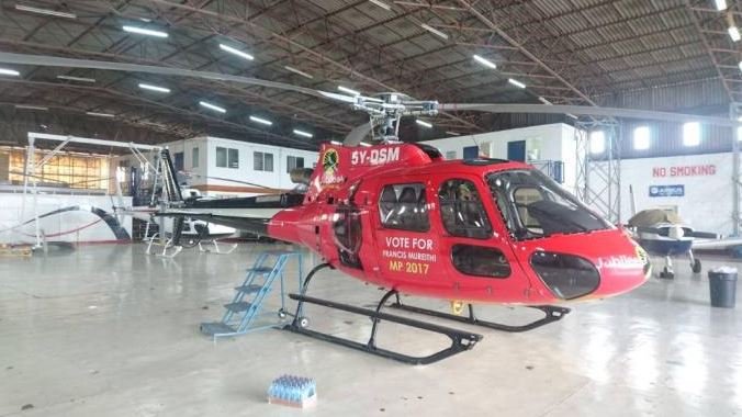 3 Jubilee politicians splash millions to brand helicopters in an ongoing operation at the Wilson Airport (Photos)
