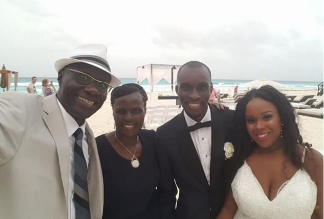 Uncle Fred Obachi Machoka’s message after his son married Carla McQueen in a beach wedding held in Mexico (Photos)