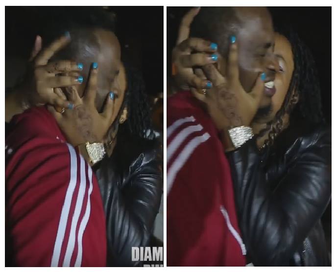 Drama as randy reveler kisses and cuddles Diamond lustfully on stage (Video)