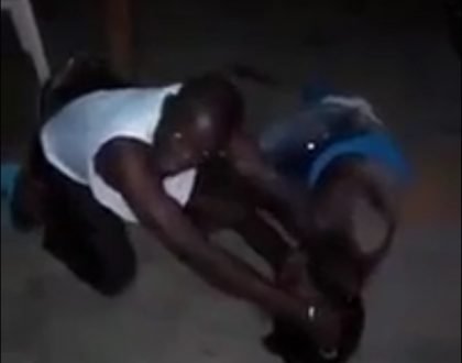 Luhya man beats woman senselessly after she grabbed his manhood in local pub in Nairobi (video)