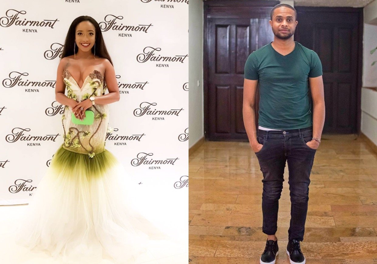Jamal Gaddafi and Anita Nderu compliment each other at the Launch of Fashion Awards red carpet