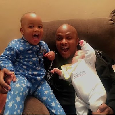 Daddy duties! This is the adorable photo of DJ Creme De La Creme bonding with his son and daughter