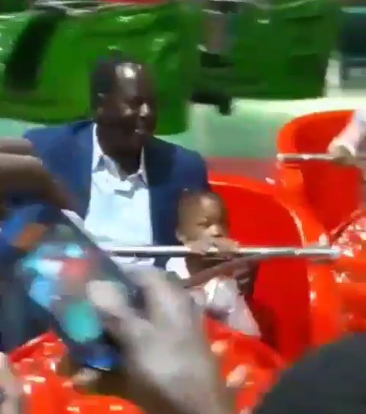 Crowd goes wild after spotting Raila Odinga enjoying himself at a children’s playing ground (Video)