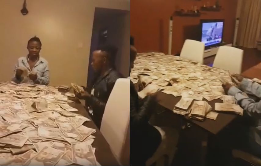 Angry reactions as gospel singer Papa Dennis is seen counting loads of cash at his house (Video)