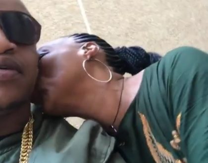 Prezzo's mum shows off her rapping skills before planting a kiss on her son (Video)