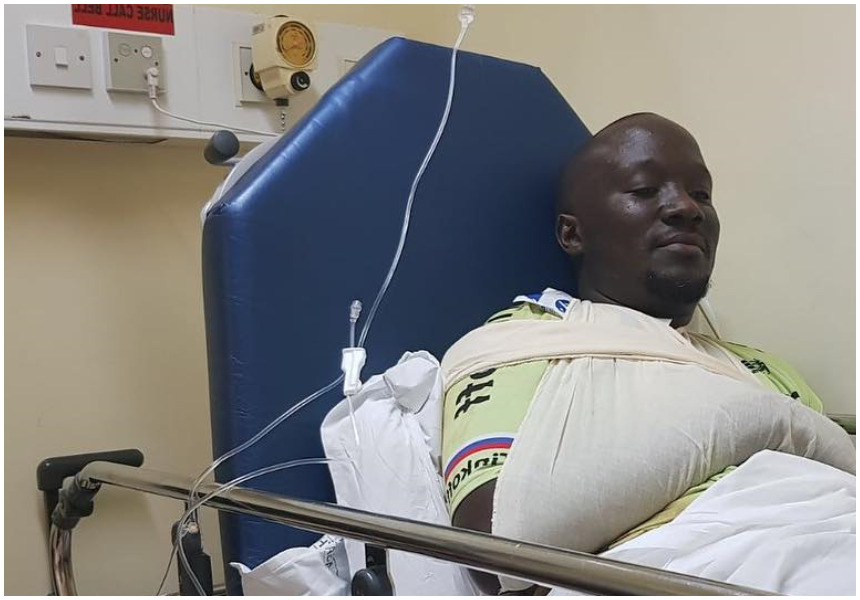 Dennis Onsarigo undergoes 6-hour operation at Aga Khan hospital after surviving accident along Southern bypass (Photos)