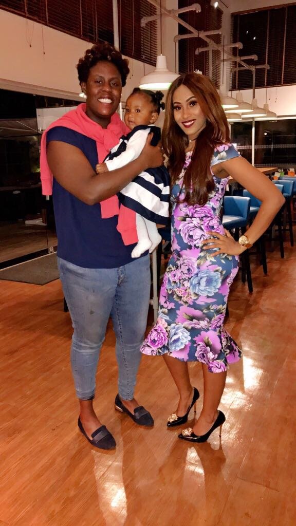 Steve Mbogo's wife at her husband's surprise party