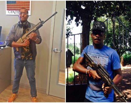 Who did it better showing off guns? 15 photos of Kenyan celebrities brandishing deadly assault rifles