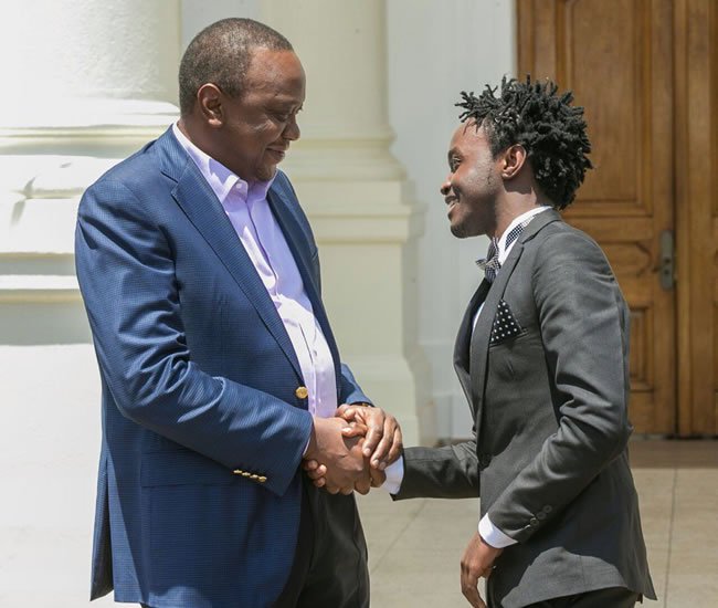 Bahati with Uhuru Kenyatta