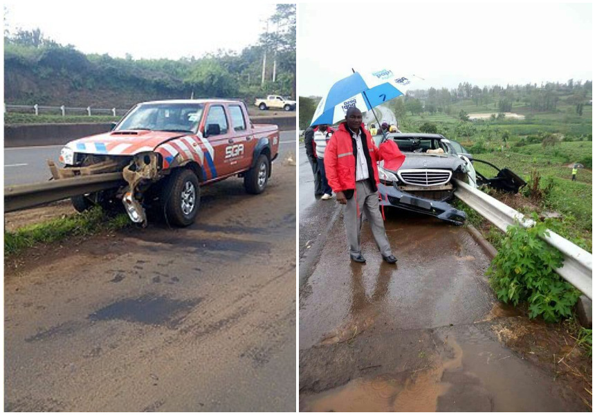 Killer guardrails slice another vehicle few kilometers from governor Gakuru's accident scene (Photos)