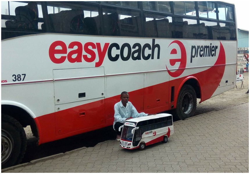 19 year old who made scale model of Easy Coach given a job by the bus company…But Kenyans are not happy