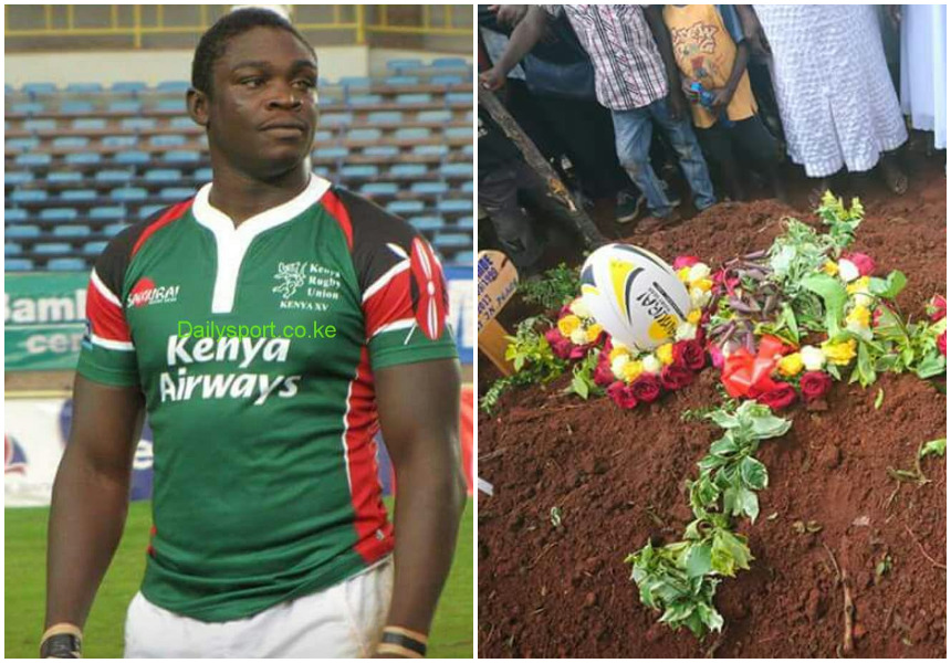 Slain rugby player Mike Okombe laid to rest in Kakamega (Photos)