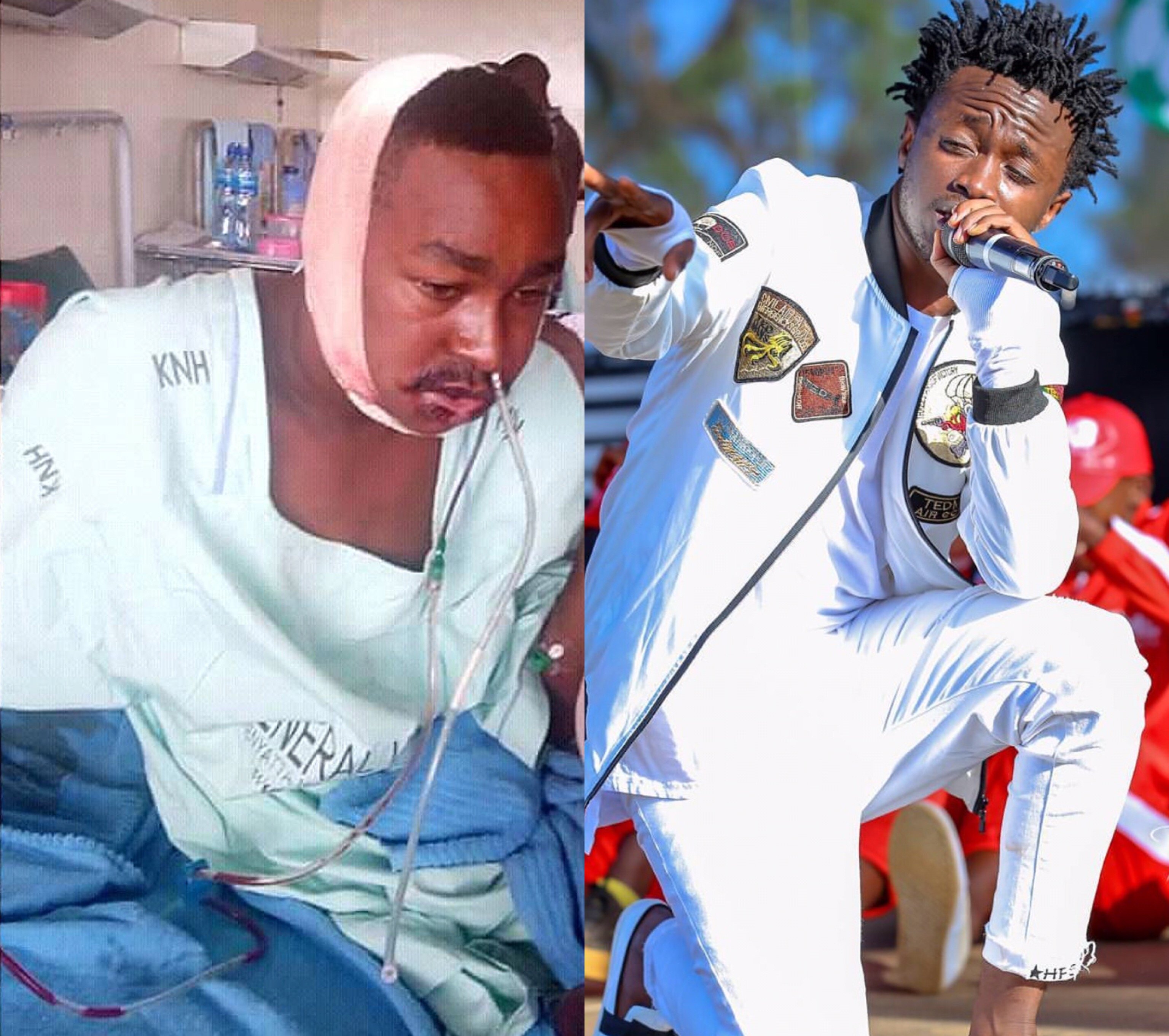 Bahati’s visits his biggest fan at KNH after he was diagnosed with a cancerous tumor