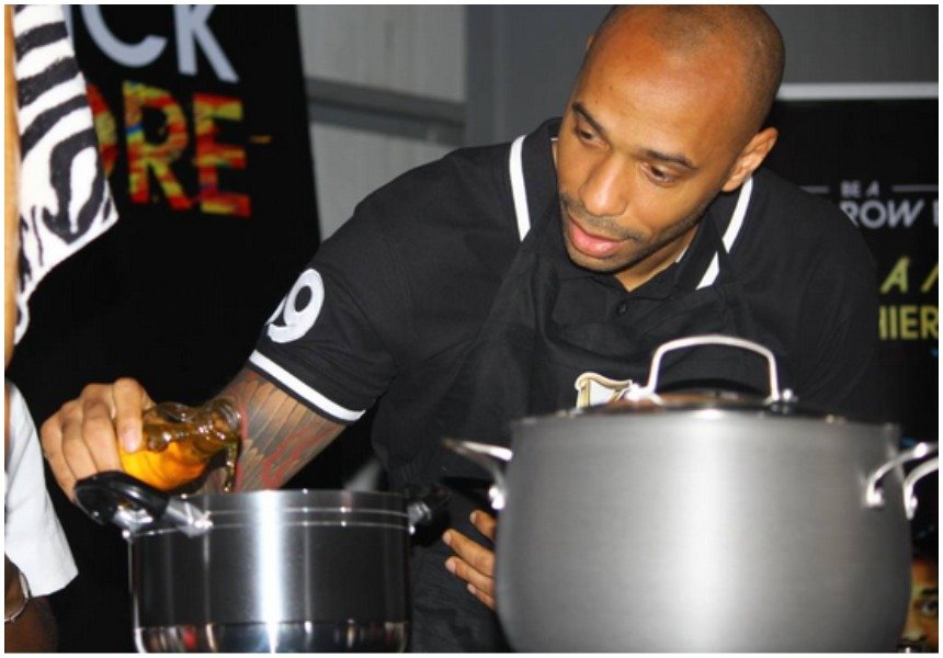 Arsenal legend Thierry Henry made to cook Nigeria’s staple dish jollof rice after leaving Kenya for West Africa
