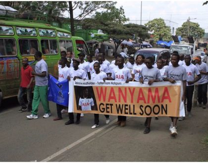 "Thanks for the support" Wanyama sends message to his Kenyan fans after they staged peaceful procession in Machakos