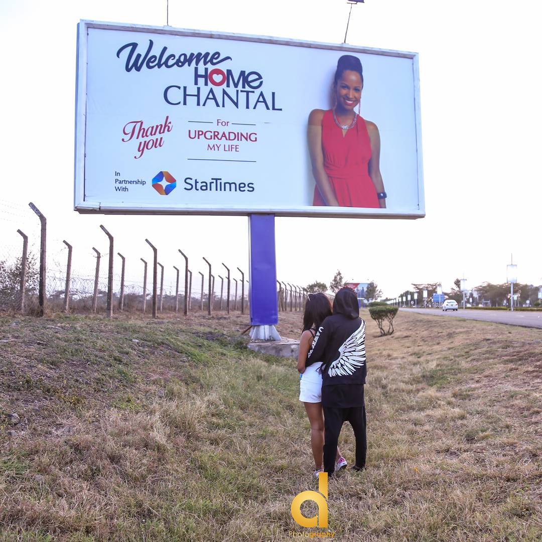 Fans react to Eric Omondi’s romantic billboard welcoming his girlfriend back home