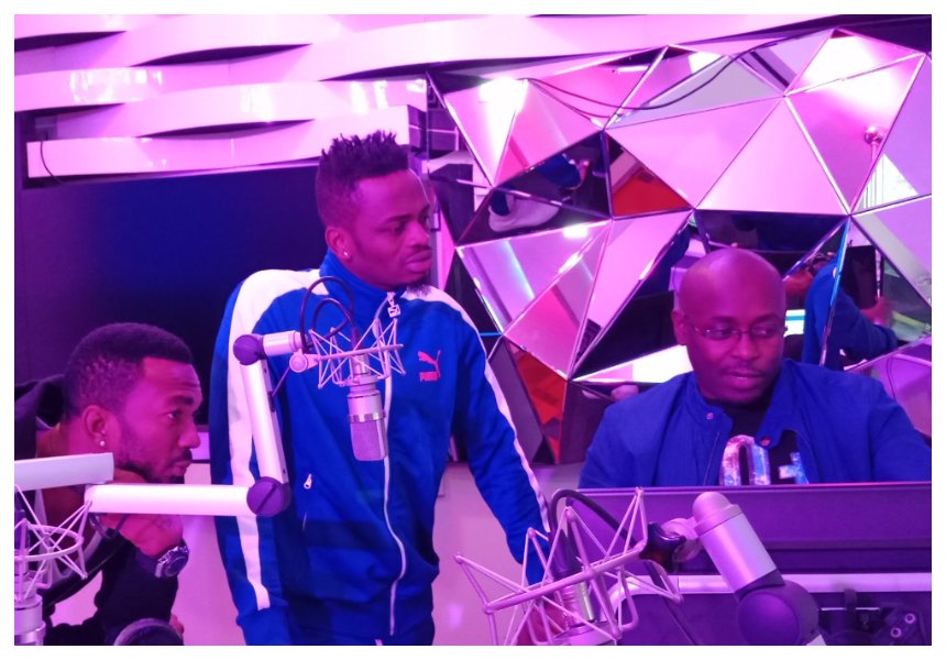 Diamond, Eric Omondi, Bahati pop in for tour of NRG radio’s studio in Nairobi (Photos)