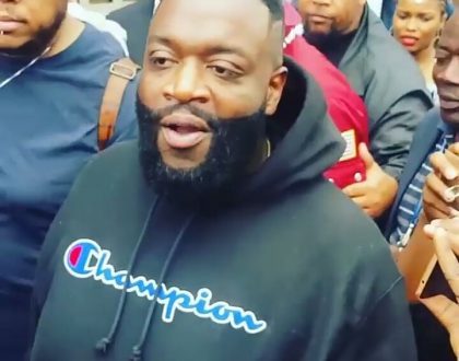 Rick Ross finally arrives in Nairobi, look at how he's guarded(photos)