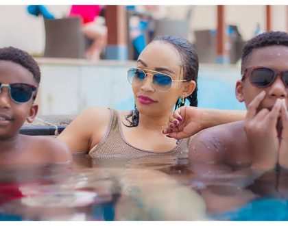 Taboo! Zari Hassan raises eyebrows as she parades half naked body in the presence of her three grown sons