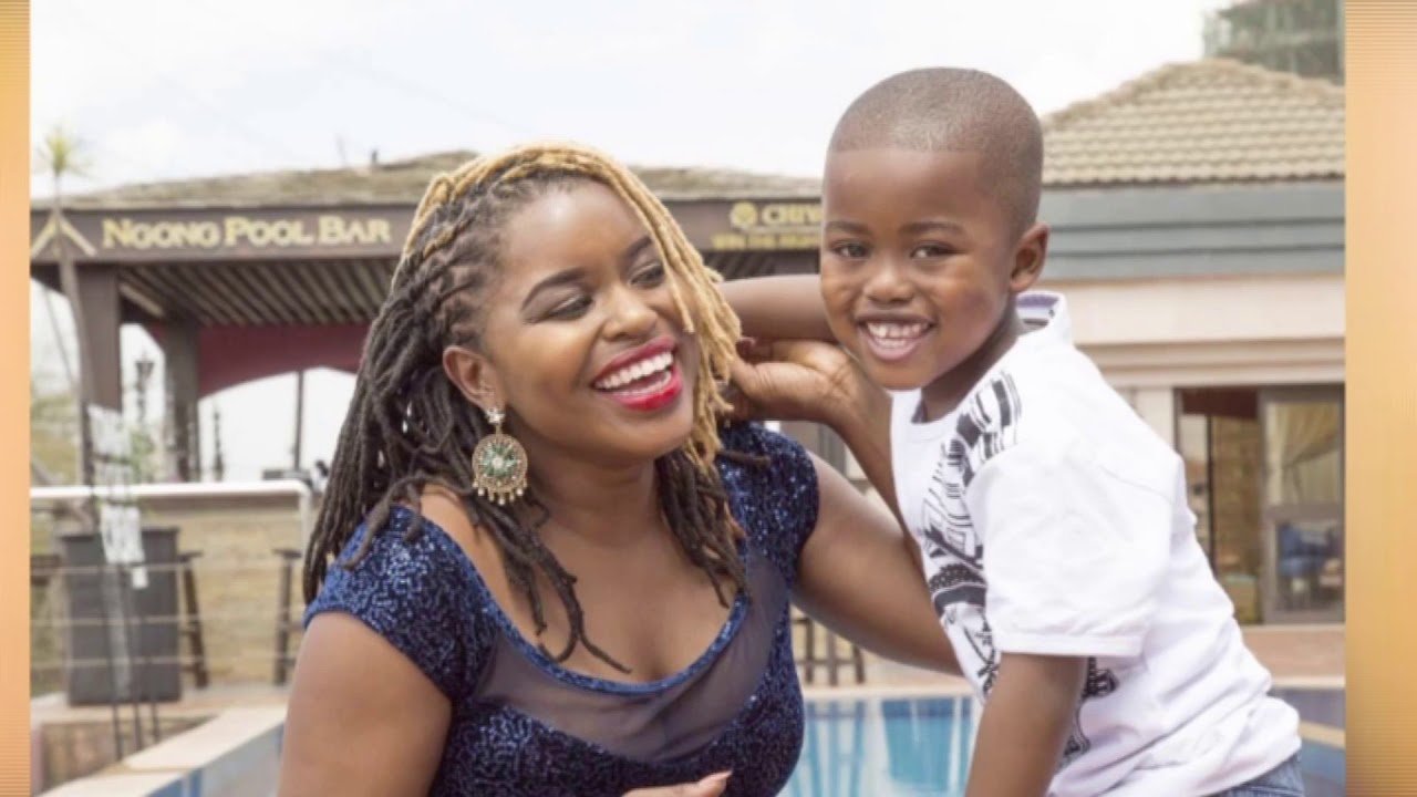Mwende Macharia with her son 