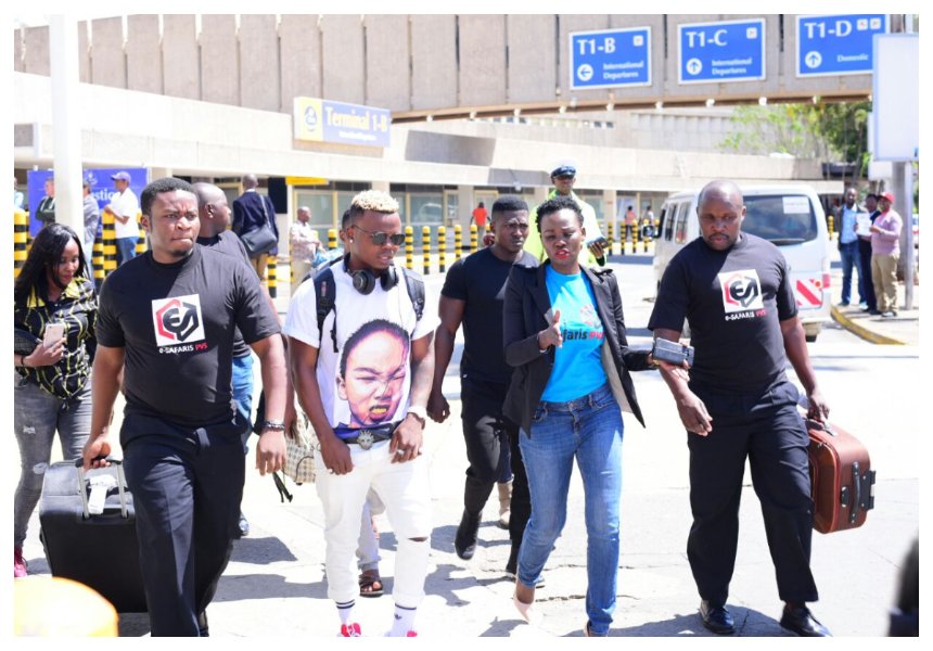 Harmonize touches down in Nairobi for the launch a new high-end nightclub in the city (Photos)