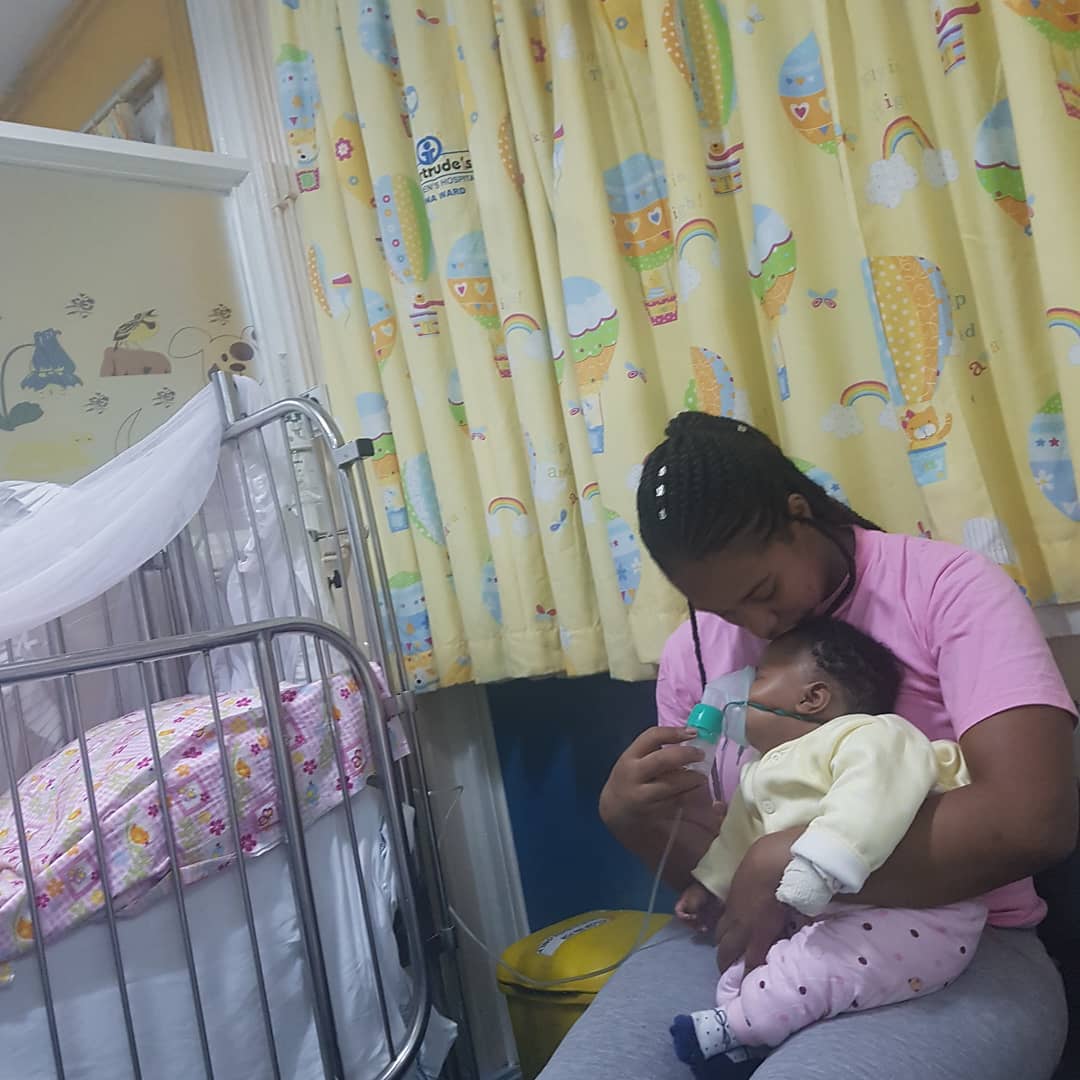 Diana Marua and her daughter at the hospital