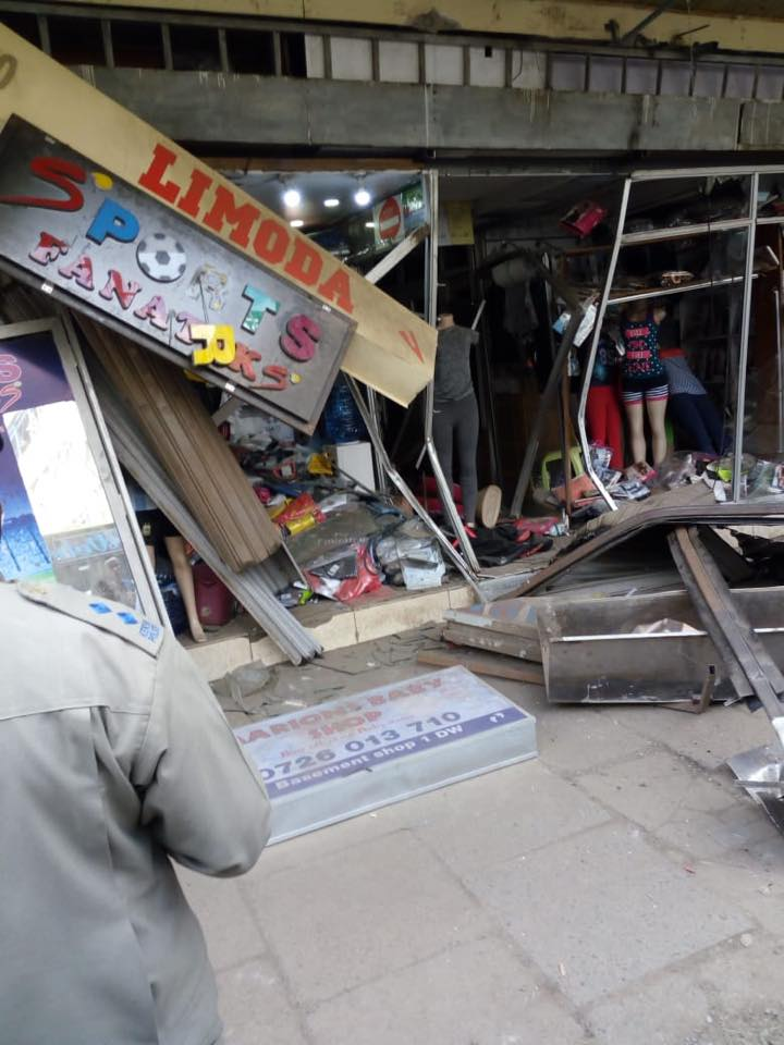 Drunk Matatu driver drives straight into a shop in CBD then runs away(photos) 