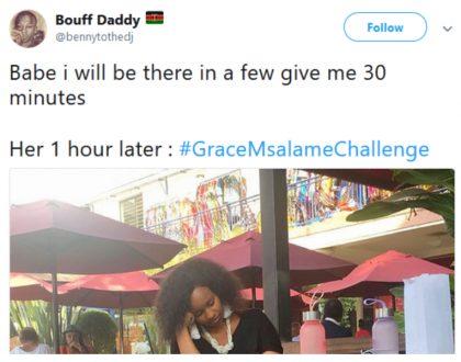 One too many? Internet goes wild as Grace Msalame falls asleep in public  #GraceMsalameChallenge
