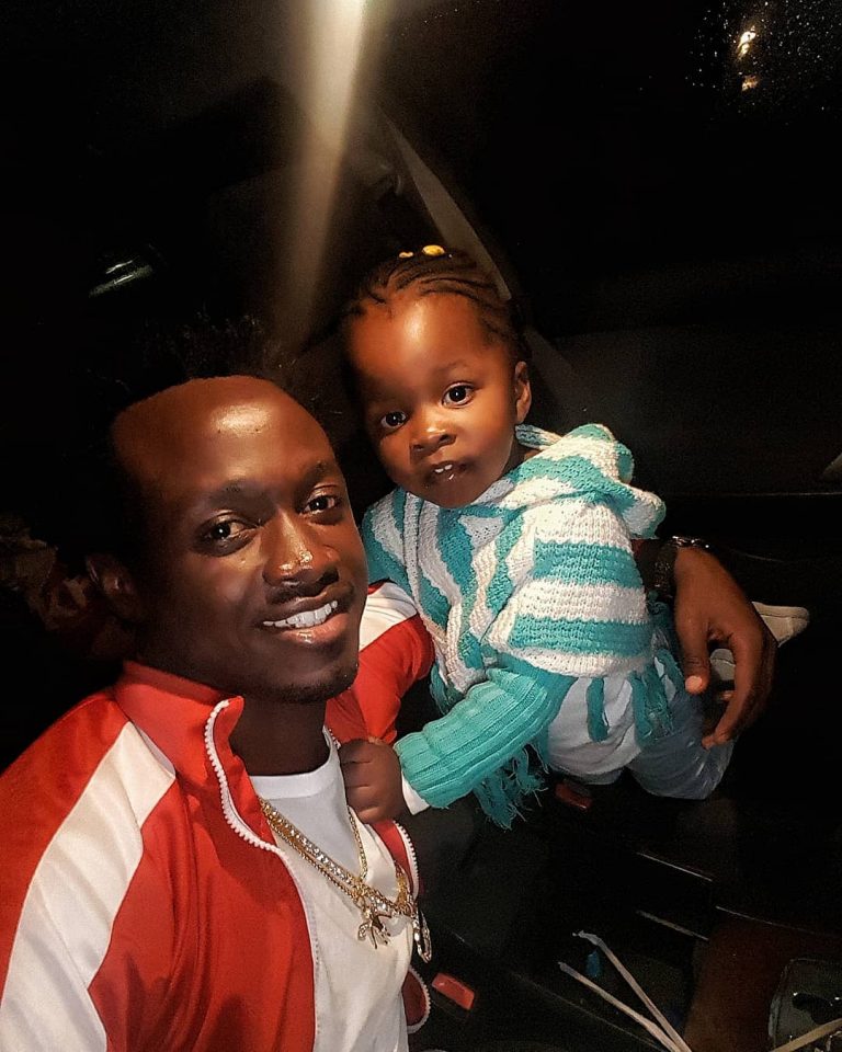 Bahati with his daughter Mueni