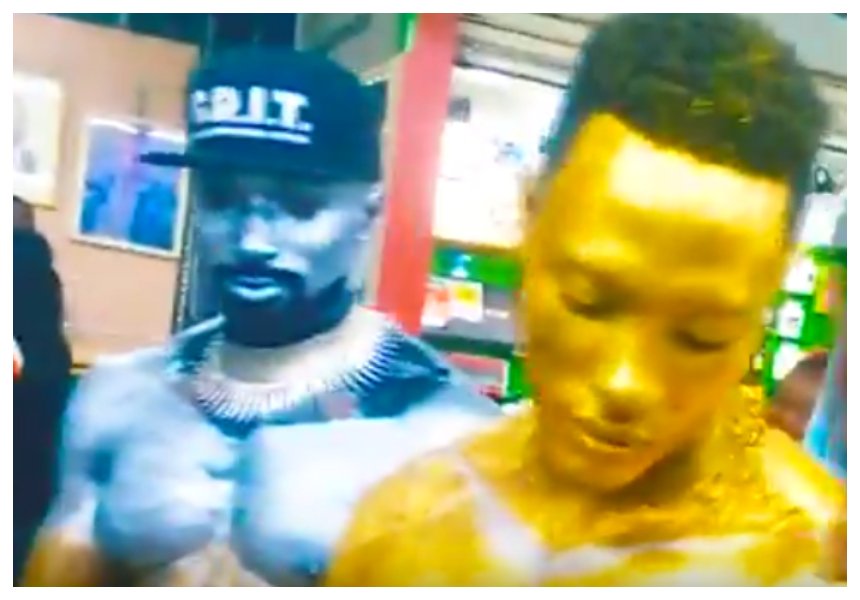Aliens or humans? 2 topless bodybuilders send Nakuru shoppers into a frenzy (Video)