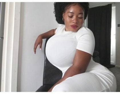 Kenyan model shares up-close snaps of her basketball sized boobs and humongous butt to prove they are not fake (Photos)
