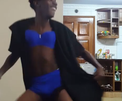 Whose man is this? Eric Omondi puts on bra and pantie to troll singer Akothee (video)