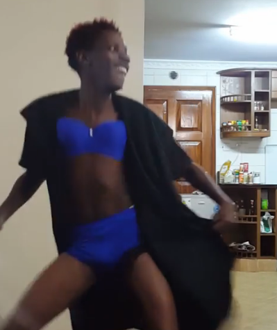 Whose man is this? Eric Omondi puts on bra and pantie to troll singer Akothee (video)