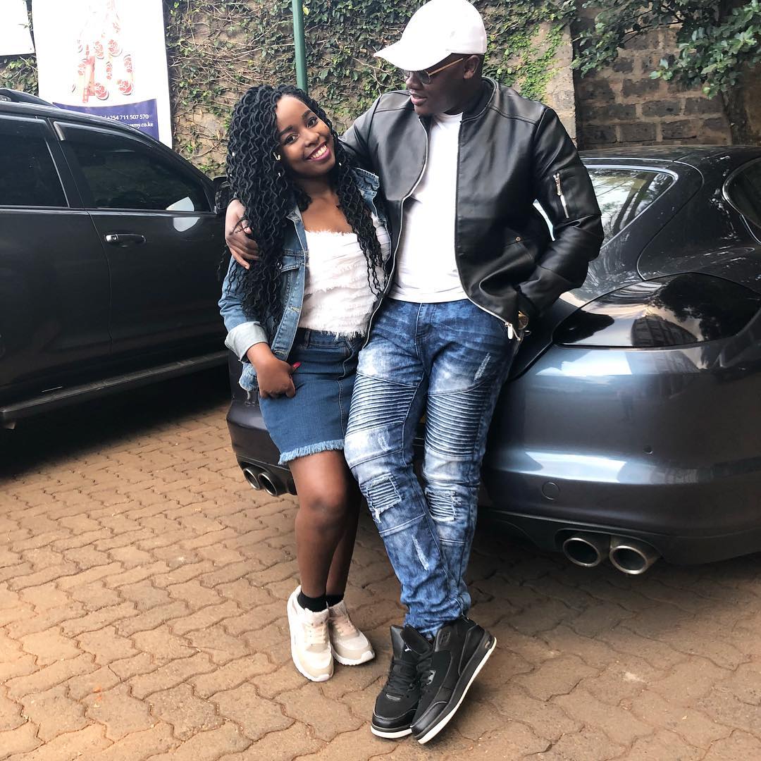 Saumu Mbuvi with her current boyfriend 
