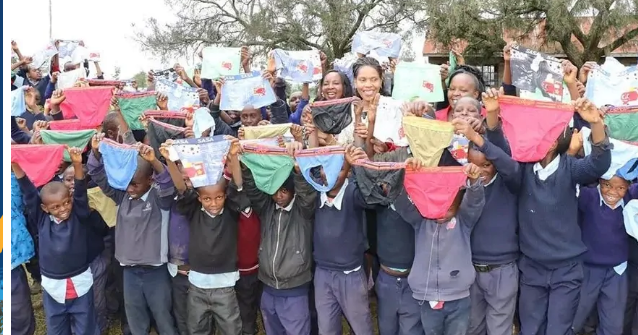 First Lady Anne Kimemia shamed after donating over-sized under wears to boys barely out of pampers 
